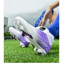 Heamor Erkek Futbol Ayakkabıları Yüksek Top Grass Training Açık H - Purple