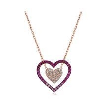 Gumush Gumush Gümüş İki Kalp Kadın Kolye