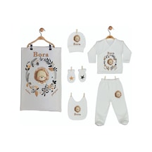 Pia Baby Gl 1909-07 İsme Özel Battaniye Zıbın Set Krem