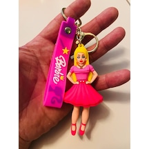 Barbie Bebek 3d Silikon Anahtarlık Pembe Karakter Çanta & Araba Süsü Karışık Model
