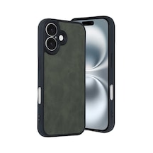 Newface - 984 - İphone 16 Kılıf Aras Deri Kapak - - Csmo-tex - Koyu Yeşil