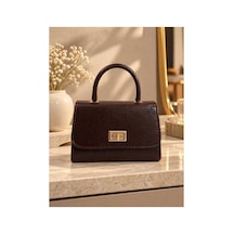 Names Bag Aura-gold Kilitli Tek Saplı Kadın Mini El Ve Omuz Çantası Kahverengi