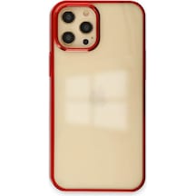 Newface - 955 - Apple iPhone Uyumlu 12 Pro Max Kılıf Element Silikon - Csmo-tex - - Kırmızı