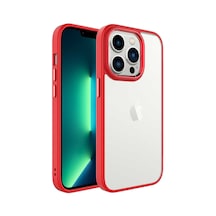 Zore İphone 14 Pro Max Uyumlu Ogaa Krom Kılıf-kırmızı