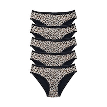 Leopar Desenli Likralı Yumuşak Dokulu Kadın Slip 5 Adet Külot Siyah Leopar Desenli Likralı Yumuşak Dokulu Kadın Slip 5 Adet Külot Siyah