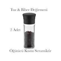 2 Adet Tuz Ve Karabiber Değirmeni 2 Adet Cam Gözde Öğütücü Kısmı Seramiktir Tuz Değirmeni Çok Renkli