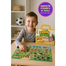 Manyetik Çiftlik Oyunu 87 Parça Sticker Manyetik Hayvanlar Sebzeler C Ocuk Eg İtici Set