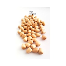 60 Gr 165 Adet Ahşap Boncuk 12 Mm Boy X 10 Mm En Doğal Ahşap Makrome El İşi Çanta
