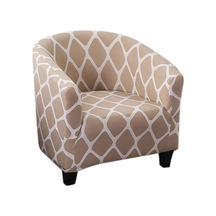 Elastik Tek Yarım Daire Baskılı Kanepe Örtüsü Bulut Şeffaf Çok Renkli