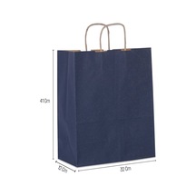 Kraft Saplı Kağıt Çanta 25 Adet 32 x 41 x 12 CM Lacivert