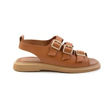Bambi Taba Leather Kadın Sandalet K05359032403 Taba