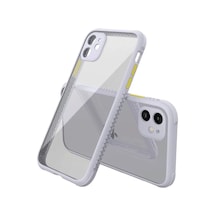 Apple Uyumlu iPhone 12 Mini Uyumlu Kılıf Miami Şeffaf Silikon - Lila