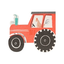 Meri Meri - On The Farm Tractor Napkins - Traktör Peçete - 16'lı