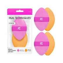 Real Techniques Mucize 2'si 1 Arada Puf, Çift Taraflı, Tam Boy Makyaj Karıştırma Pufu, Tersinir Elastik Bant, Hassas Uçlu Makyaj Süngeri Ve Pudra Pufu, Sıvı, Krem Ve Pudra İçin, 2 Adet