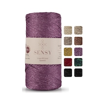 Premium Simli 200 Gr Polyester Makrome Ipi Mürdüm 2 Mm - 230 M Supla Ip Ve Çanta İpliği