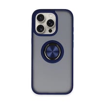 Apple İphone 16 Pro Max Kılıf Montreal Yüzüklü Silikon Kapak - Lacivert