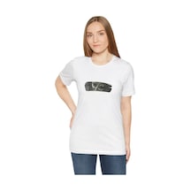 Tua Moda Unisex Bisiklet Yaka Baskılı T-shirt - Beyaz Beyaz