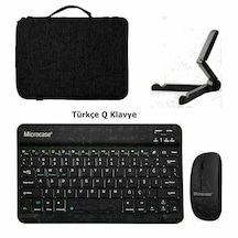 Microcase Honor Pad X8b 11 İnch İle Uyumlu Tablet İçin Türkçe Bluetooth Klavye+mouse+tablet Standı-siyah Al8126