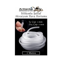 Silikonlu Şeffaf Akvaryum Hava Hortumu 1 Metre İç Çap 4mm Dış Çap 6mm Deney Fıskiye Kauçuk Hortum Yağ Hava Pom
