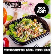 Termoform Tek Gözlü Yemek Kabı 200 Adet Diğer