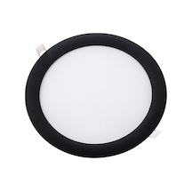 Yuvarlak Led Panel 18w Siyah Kasa Beyaz Işık 6500k