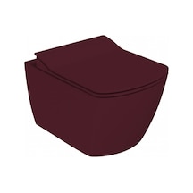 Creavit Elegant Rim-off Duroplast Yavaş Kapanan Klozet Kapaklı Mat Berry Set