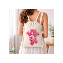 Ghostbastır Design Carebears Büzgülü Keten Çanta C058 Bej