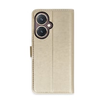 Vivo Y27 Uyumlu Kılıf Trend S Plus Kapaklı Kılıf - Gold