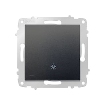 Ovivo Grano Metalik Siyah Light Anahtar Çerçevesiz