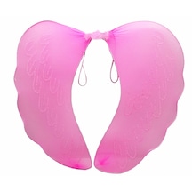 Pembe Renk Ortası Pembe Tüylü Tül Peri Kanadı 40x50 Cm 5691