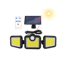 Greentech Güneş Enerjili Hareket Sensörlü, 3 Taraflı 171 Cob Led Aydınlatma / GT-SL15