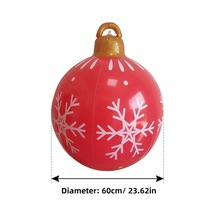 Novahub Kırmızı Kar Tanesi Desenli Pvc Noel Balonu - Su Geçirmez, Dayanıklı, İç/dış Dekorasyonu 60cm