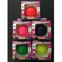 Kardelen Termoplastik Pati Desenli Köpek Oyun Topu XL 7.5 CM Çok Renkli