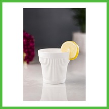 Vaveni Akrilik Beyaz Tekli Kısa Bardak & Su Meşrubat Kahve Yanı Bardağı 300 Ml Cam Değildir Arz