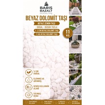 Doğal Dolomit Taşı 1-2 Cm 11 Kg Dekoratif Bahçe Taşı Saksı Teraryum Akvaryum Taşı Beyaz Taş
