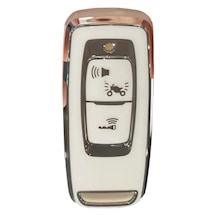 Autohan Keys Honda Pcx 2021-2025 Uyumlu Anahtar Kumanda Koruma Kılıfı, Beyaz-gümüş Renk, Premium Kalite