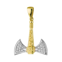 Goldkupe 14 Ayar Altın Çift Taraflı Viking Balta Kolye Ucu 3,81 Gr-6578 Altın