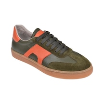Floor Hakiki Deri Kadın Spor Ayakkabı Sneaker Mak-5120 Haki Orange Haki Orange