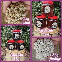 Bal Ve Bakliyat Paket 1 Net 8 Kg Çam, Çiçek Balı,kuru Fasulye Ve Nohut