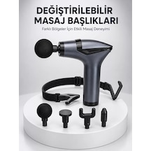 Aktüel 3in1 Taşınabilir Şarjlı Titreşimli Masaj Cihazı Çok Fonksiyonlu Yeni Nesil Gri
