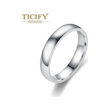 Novahub Beyaz Basit 4mm Ark Paslanmaz Çelik Hafif Yüzey Titanyum Çelik Çift Yüzük El Süsü - 10 Beyaz