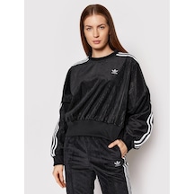 Adidas Adıdas Corded Velour Kadın Sweatshırt H37848 Siyah