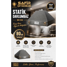 Safir Gri Statik Boyalı Davlumbaz 80 Cm Ebatlı Safir Davlumbaz
