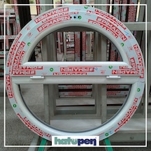 80cm YK Yuvarlak Pimapen Pencere Beyaz Klasik Isıcam