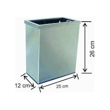 Paslanmaz Metal Duvar Tipi Çöp Kovası Çemberli 8 Litre