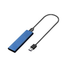 Yaozixa M.2 Sata Ssd Kutusu Usb 3.1 Type-c, 6gb/s Aktarım, B/b+m Anahtarı, 2230-2280 Boyutları, Alüminyum, Mavi