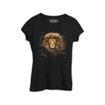 Burçlar - Aslan Siyah Bayan Tshirt 001