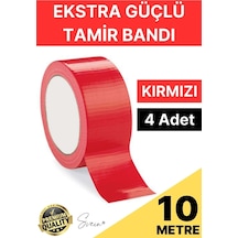 4 Adet 10 Mt Kırmızı Tamir Takviye Kapatıcı Güçlü Onarım Bandı Su Geçirmez Sızdırmaz Dayanım Çatlak