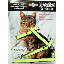 Edozero Gezdirme Kedi Göğüs Tasması Seti 110 CM Yeşil