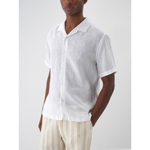 Xint Beyaz %100 Keten Regular Fit Gömlek 700932